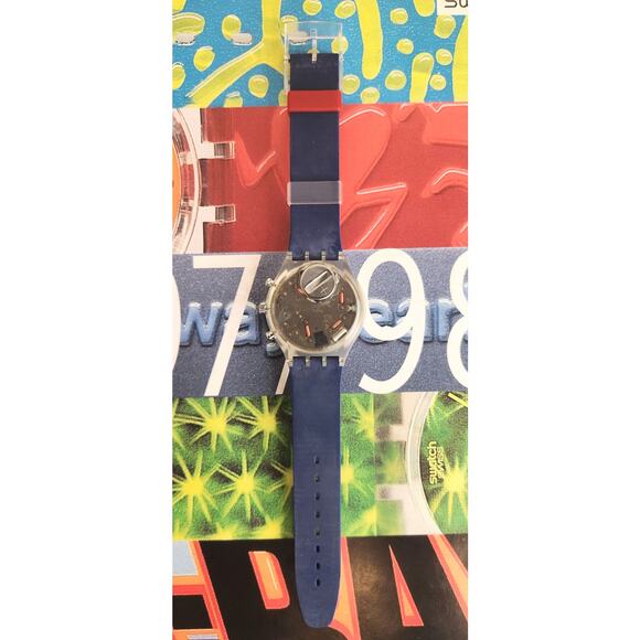 Swatch SEA PORT SCK402 1995 Chronograph watch with date indicator New old stock - Picture 5 of 7